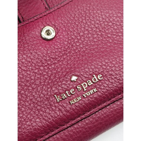 KATE SPADE leather wallet wristlet pouch phone bag - PLUM - Picture 6 of 9